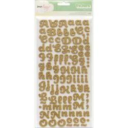 Polka Dot Party Thickers Alpha Stickers 5.5 X11 2/sheets  Soiree/gold Glitter Foam (Gold Glitter Foam. Imported. )