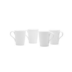 Red Vanilla White Conical Mugs (set Of 4) (White Materials Bone china )