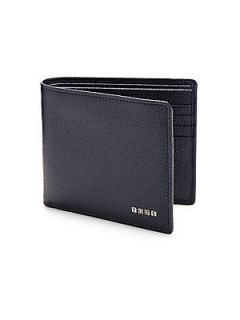 Tods Pebbled Leather Bifold Wallet   Blue