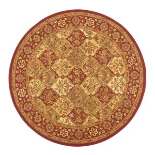 Hand tufted Baktarri Red / Beige Wool Rug (6 Round) (RedPattern FloralMeasures 0.625 inch thickTip We recommend the use of a non skid pad to keep the rug in place on smooth surfaces. This rug should be spot cleaned or professionally cleaned only.All rug