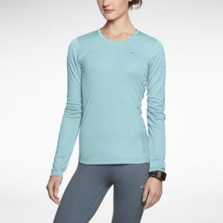 Nike Miler Long Sleeve Womens Running Shirt   Glacier Ice