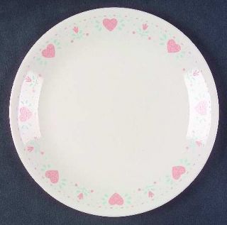 Corning Forever Yours Salad Plate, Fine China Dinnerware   Corelle,Pink Hearts,B