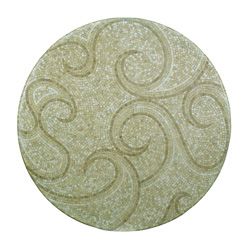 Outdoor Waves 24 inch Round Mosaic Table Top (StoneMaterials Natural stoneWeather ResistantUV ProtectionDimensions 24 inches wide x 24 inches deep x 1.5 inches highWeight 13 poundsAssembly requiredNote This product will be shipped using Threshold deli
