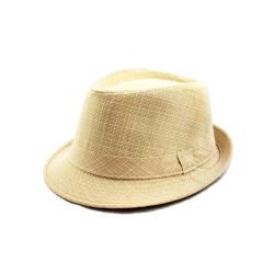 Faddism Beige Fedora Hat (35 percent cotton/65 percent polyesterBanded detail One size fits most)