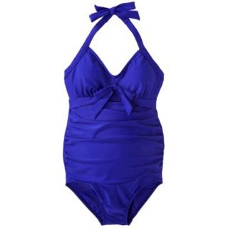 Womens Maternity Halter One Piece Swimsuit   Cobalt Blue S