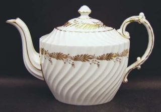 John Aynsley Kent Teapot & Lid, Fine China Dinnerware   Gold Leaves And Flowers,