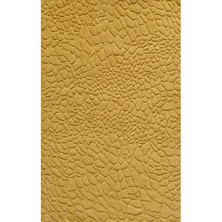 Hand loomed Loft Stones Gold Wool Rug (80 X 110)
