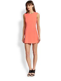 MILLY Mini Shift Dress   Coral