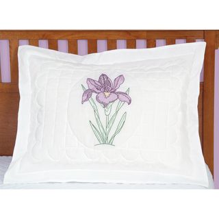 Stamped Standard Pillow Sham 1/pkg iris