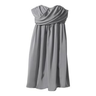 TEVOLIO Womens Plus Size Satin Strapless Dress   Cement Gray   24W