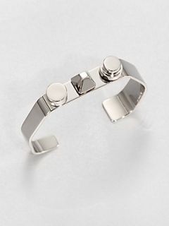 Saint Laurent 3 Clous Asymetrical Sterling Silver Cuff Bracelet   Silver