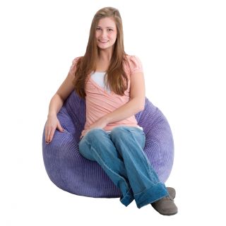 Beansack Ultra Purple Corduroy Lounge Bean Bag Chair (PurpleMaterials Polyester corduroy, polystyrene beansWeight 12 poundsDiameter 28 inchesFill Virgin polystyrene beansClosure Double YKK zipper is added for durability and then sealed shut for safet