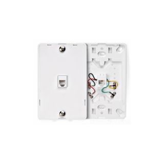 Leviton 40214W Telephone Wall Jack with Hanging Pins, Type 630A, 1 Modular 6P4C Jack White