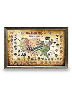 Steiner Sports Framed Major League Baseball Parks Map Collage   Dodgers