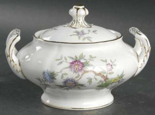 Franconia   Krautheim Flower Song Sugar Bowl & Lid, Fine China Dinnerware   Scal