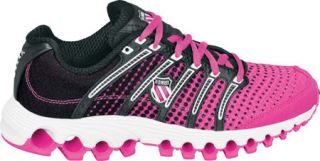 Womens K Swiss Tubes Run 100   Neon Pink/Black Dot Fade Sneakers