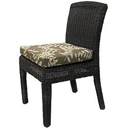 Bay Harbor Outdoor Side Dining Chair (Espresso darkMaterials Viro all weather wicker, aluminum frameFinish Espresso darkWeather resistantUV protectionDimensions 35.5 inches high x 20 inches wide x 22.75 inches deepWeight 13 )