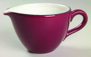 Pagnossin Pgn21 Creamer, Fine China Dinnerware   Burgundy Rim, Green Trim & Verg