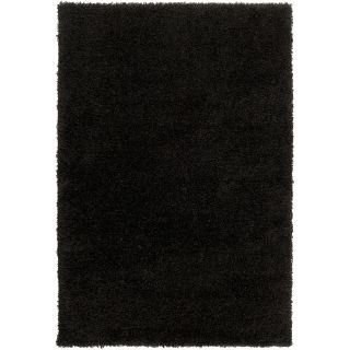 Transitional Woven Black Luxurious Soft Shag Rug (710 X 106)
