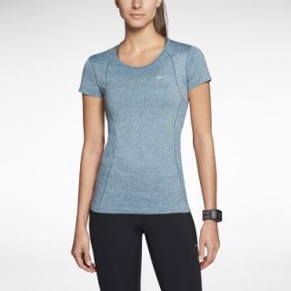 Nike Dri FIT Knit Short Sleeve Womens Running Shirt   Night Factor