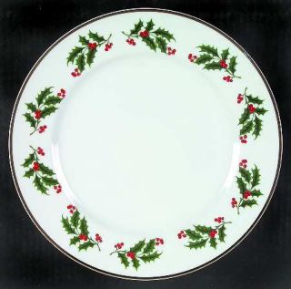 Aristocrat F5120 Dinner Plate, Fine China Dinnerware   Holly & Berries On Rim, G