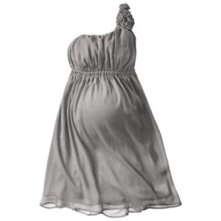 Merona Maternity One Shoulder Rosette Dress   Cement Gray XL