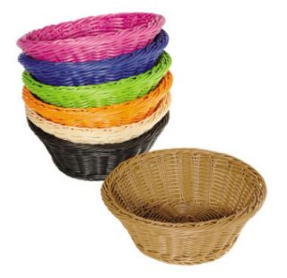 GET Designer Polyweave Basket, Round, 9 1/2 x 3 1/2 in Deep, Polypropylene, Green