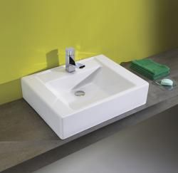 Bissonnet White Casual Bathroom Ceramic Sink (WhiteSetting Interior Faucet settings One pre drilled faucet hole and two prepared to drill center holes Type Wall mount or counter topMaterial Vitreous chinaPop up drain NOT included Hole size requirement