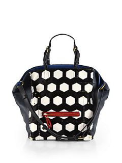 Jerome Dreyfuss Jacques Small Mixed Media Hobo   Blue
