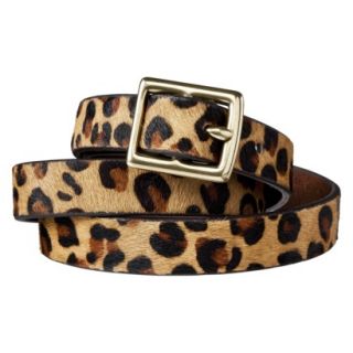 Merona Leopard Print Calf Hair Belt Brown/Tan   XXL