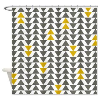  Gray and Yellow Triangles Shower Curtain  Use code FREECART at Checkout