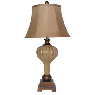 Integrity 31 inch Cream Ribbed Pot Footed Basetable Lamp (CreamMaterials CeramicDimensions 31 inches high x 20 inches wide x 28 inches deep )