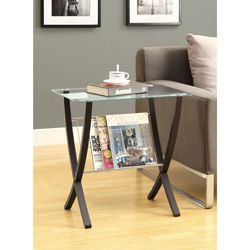 Cappuccino Bentwood Magazine Table With Tempered Glass