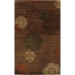 Hand tufted Bellshill Brown/green Transitional Floral New Zealand Wool Rug (5 X 8)