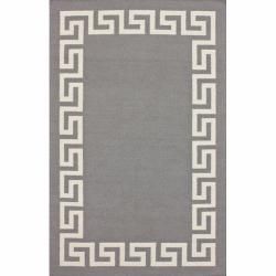 Nuloom Handmade Flatweave Greek Key Grey Wool Rug (76 X 96) (IvoryStyle ContemporaryPattern AbstractTip We recommend the use of a non skid pad to keep the rug in place on smooth surfaces.All rug sizes are approximate. Due to the difference of monitor c