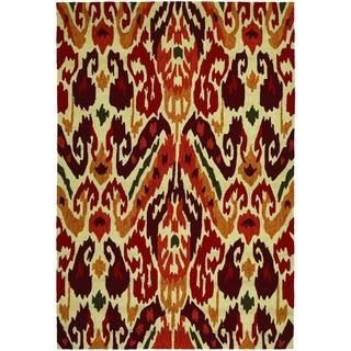 Covington Delfina/ Rust tangerine Hand hooked Area Rug (8 X 11) (RustSecondary colors Ivory, Raspberry, Red Miso, Sage, TangerinePattern AbstractTip We recommend the use of a non skid pad to keep the rug in place on smooth surfaces.All rug sizes are ap