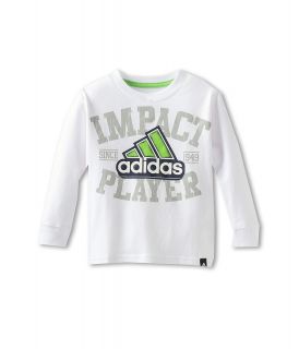 adidas Kids Impact Player Long Sleeve Tee Boys T Shirt (White)