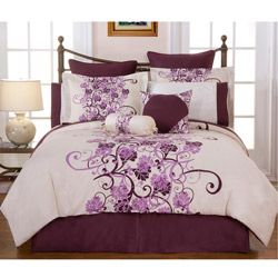 Grapevine King size 12 piece Bed In A Bag With Sheet Set