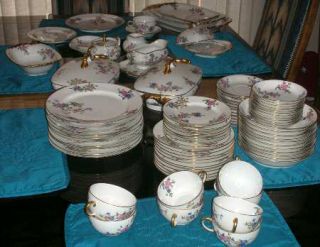 Jean Pouyat Rheims Flat Cup & Saucer Set, Fine China Dinnerware   Purple,Pink,Ye