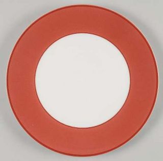 Pagnossin Spa Rouge Salad Plate, Fine China Dinnerware   Rouge (Coral/Peach) Rim