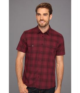 Calvin Klein Madras Voile S/S Shirt Mens Short Sleeve Button Up (Burgundy)