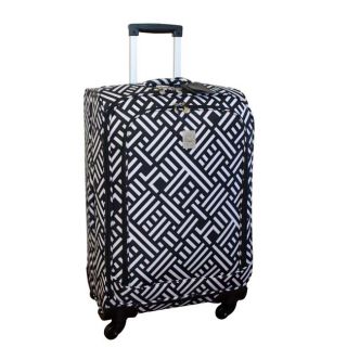 Jenni Chan Signature 24 inch Spinner Upright Luggage (Black/whiteFour (4) spinner wheelsPatented 45 degrees tilting and locking telescoping handleMade of custom Jenni Chan hardwareTop and side carry handleSelf repairing zippersFully lined interiorsExterna
