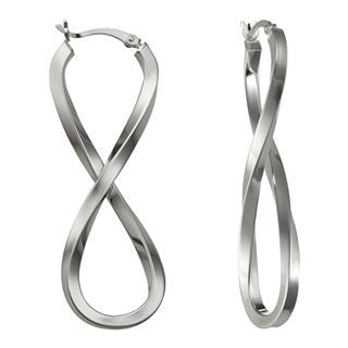 Figure 8 Hoop Earrings Sterling Silver, Womens