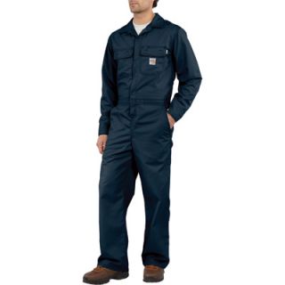 Carhartt Flame Resistant Twill Unlined Coverall   Dark Navy, 46in. Waist, Tall
