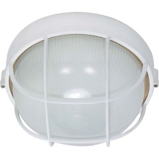 Nuvo Energy Saver 1 light Semi Gloss White Round Cage Bulk Head