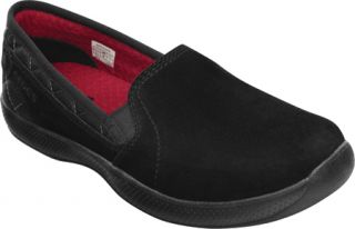 Womens Crocs AnyWeather Suede Loafer   Black/True Red Casual Shoes