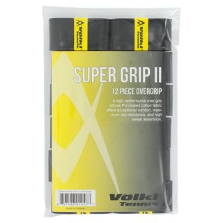 Volkl Super Grip II Tennis Overgrip 12 Pack Black