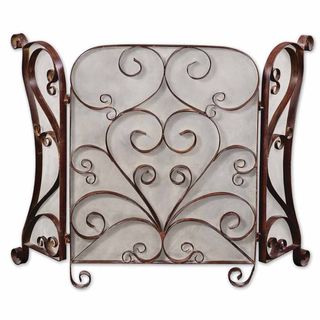 Daymeion Distress Cocoa Brown Fireplace Screen