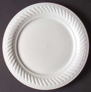 Gibson Designs Braid Rimmed Dinner Plate, Fine China Dinnerware   Everyday,White