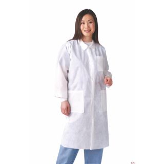 Medline Large White Sms Disposable Lab Coat (case Of 30)